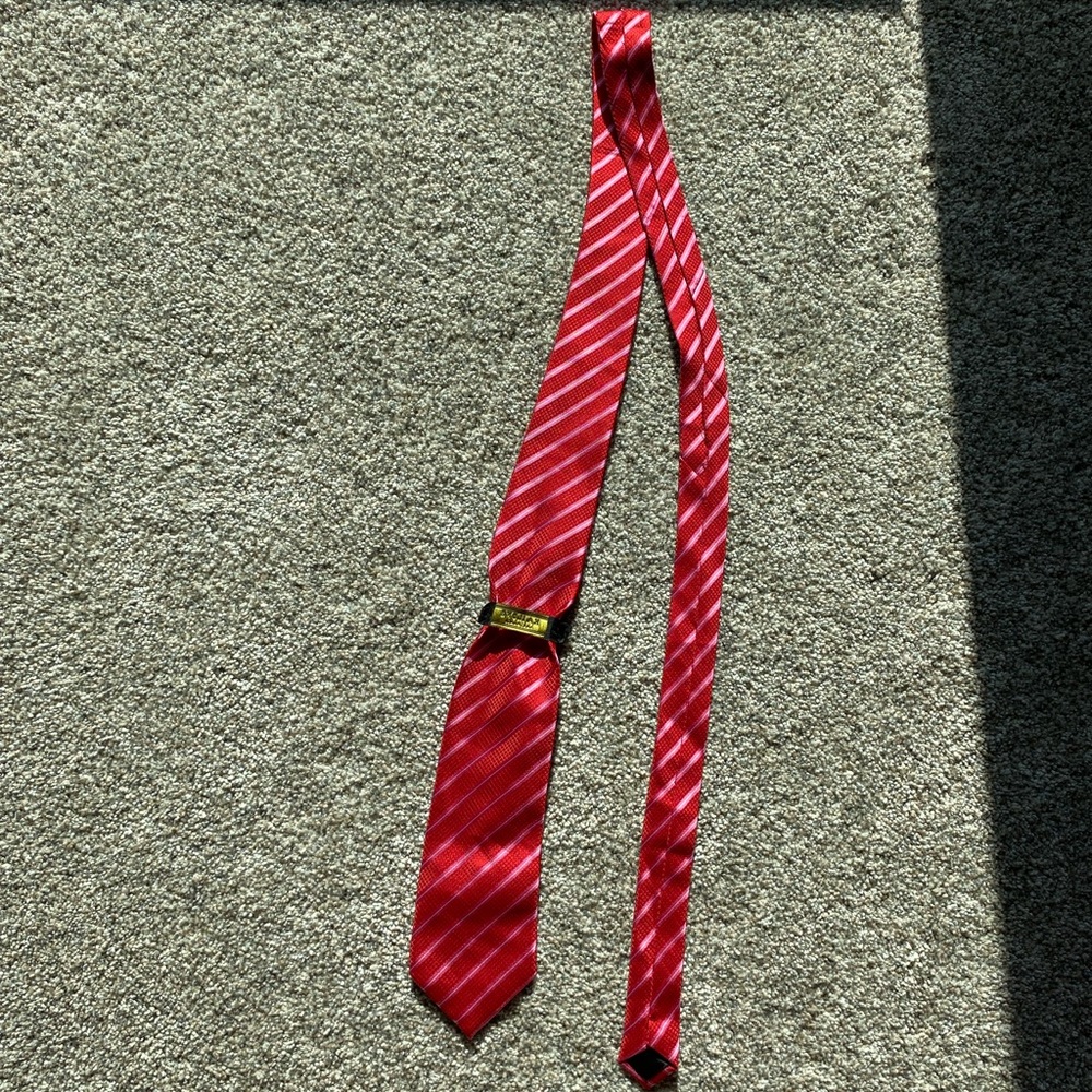 Elegant Red Striped Men's Tie
